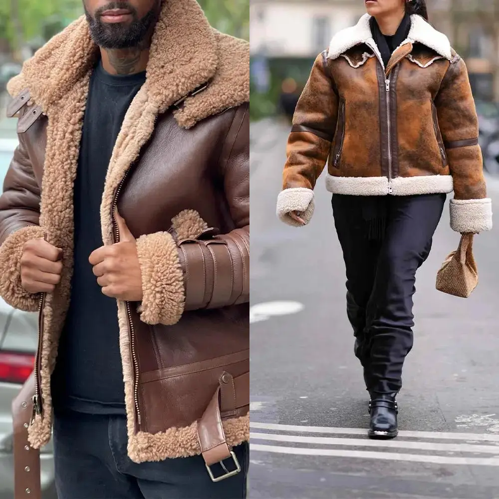 Brown aviator jacket-Brown leather aviator jacket mens-Brown aviator jacket womens-Aviator jacket-Aviator jacket mens-Aviator jacket womens-Leather aviator jacket-Mens aviator jacket-Shearling aviator jacket-Mens winter jackets-Winter jackets men-B3 aviator jacket-Leather flight jacket