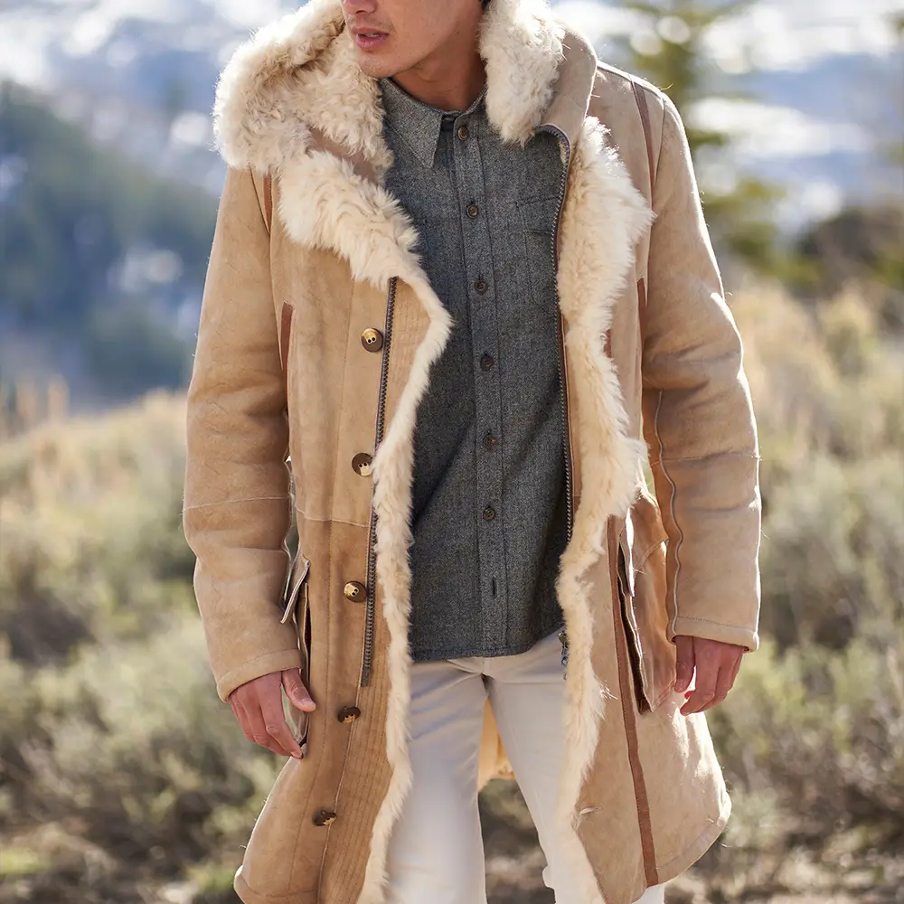 Shearling coat mens-Mens shearling coat-Shearling coat-Sheepskin coat-Mens sheepskin coat-Leather sheepskin coat mens-Fur collar coat-Leather coat with fur collar