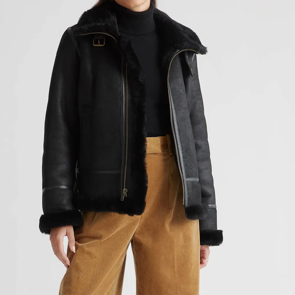 Shearling jacket-Women shearling jacket-Womens leather shearling jacket-Shearling jacket womens-Sheepskin leather jacket women's-Leather shearling womens jacket