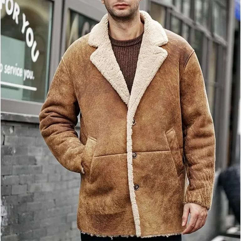 Shearling jacket-Leather shearling jacket-Shearling leather jacket-Sheepskin shearling jacket-Best shearling jacket-Sheepskin leather jacket-mens shearling jacket-shearling jacket mens-fur collar jacket-brown shearling jacket