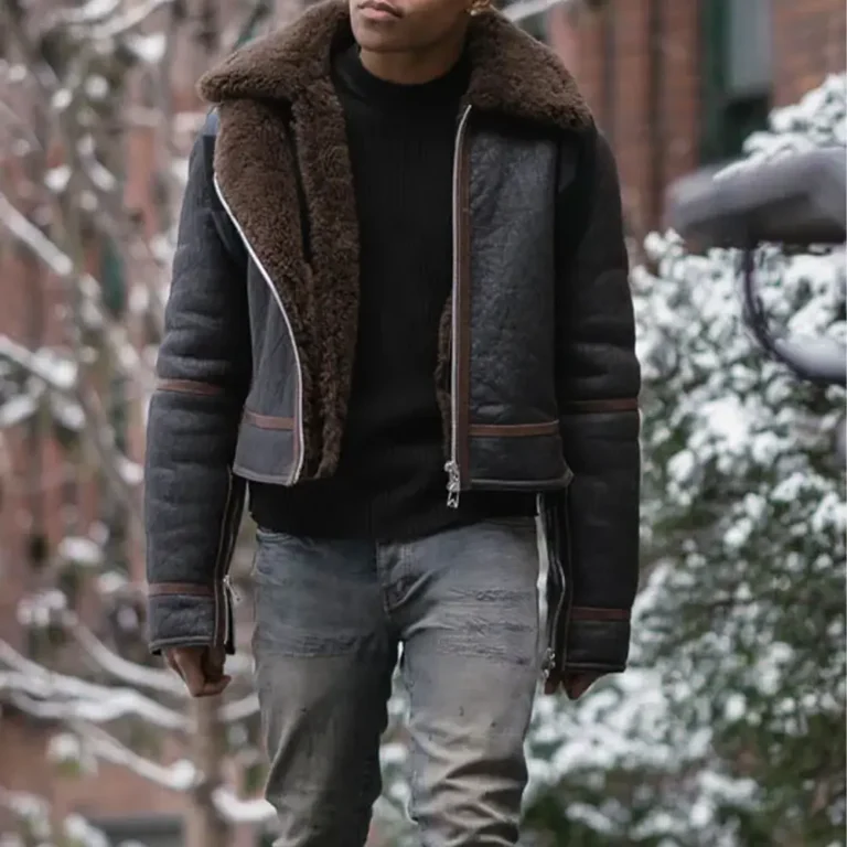 Leather shearling coats-Shearling coats-Mens shearling coat-Sheepskin shearling coat-Shearling coat-Shearling fur coat-Mens winter coat